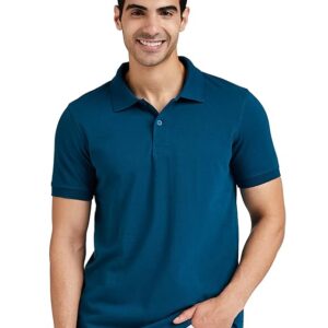 Roffo Men's Cotton Rich Solid Polo T-Shirt Regular Fit